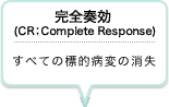 完全奏効  (CR； Complete Response) すべての標的病変の消失