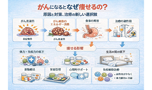 がんになるとなぜ痩せるの？原因と対策、治療の新しい選択肢を解説