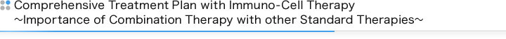 Comprehensive Treatment Plan with Immuno-Cell Therapy ~Importance of Combination Therapy with other Standard Therapies~