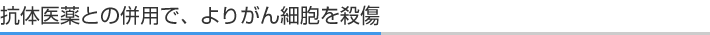 抗体医薬との併用で、よりがん細胞を殺傷