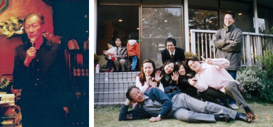 （左）江川先生コンサートにて（右）瀬田クリニックの庭にて。